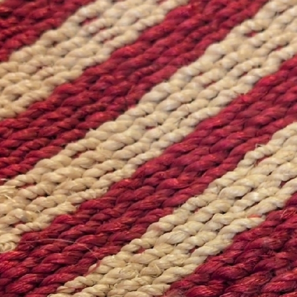 Amanda Smith Woven Red and Cream Flag Tote - Picture 10 of 11